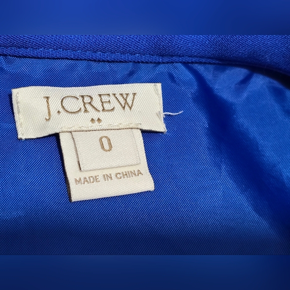 J Crew Crepe Royal Blue Shift Dress Women's Size 0 - Picture 9 of 11